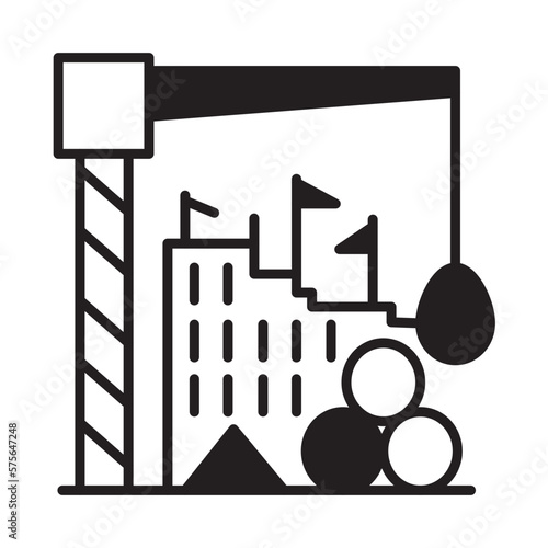 Solid Line CONSTRUCTION design vector icon