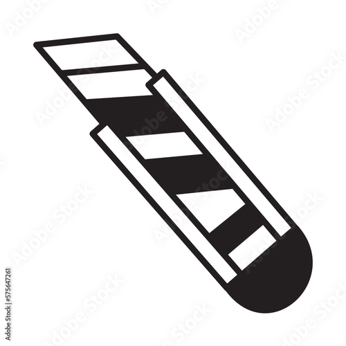 Solid Line CUTTER BLADE design vector icon
