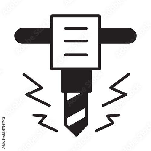 Solid Line JACKHAMMER design vector icon