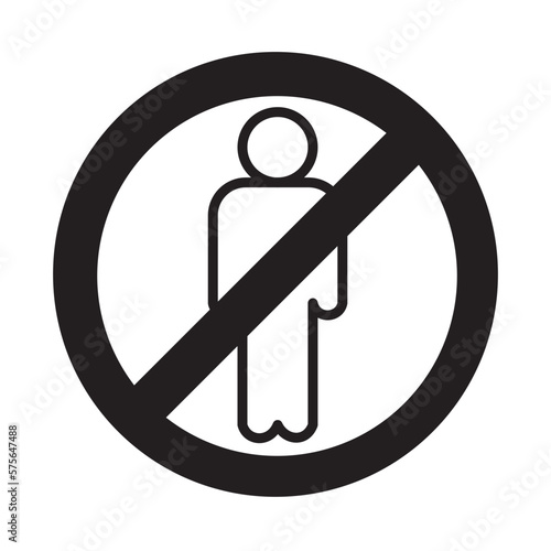 Solid Line NO UNAUTHORIZED PERSONEL design vector icon