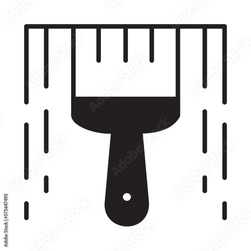Solid Line PAINT BRUSH design vector icon