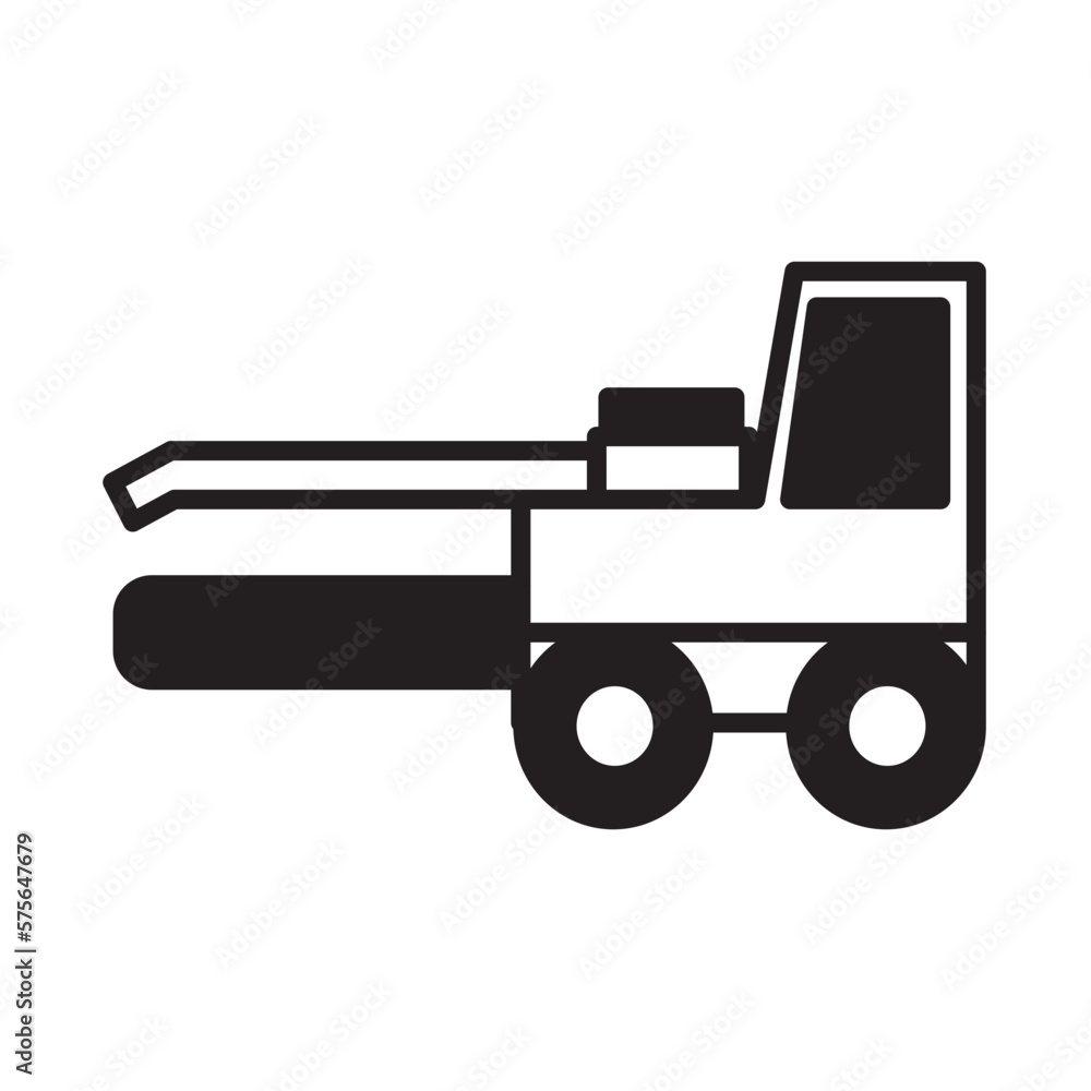 Solid Line TRENCHER design vector icon Solid Line TRENCHER design vector icon