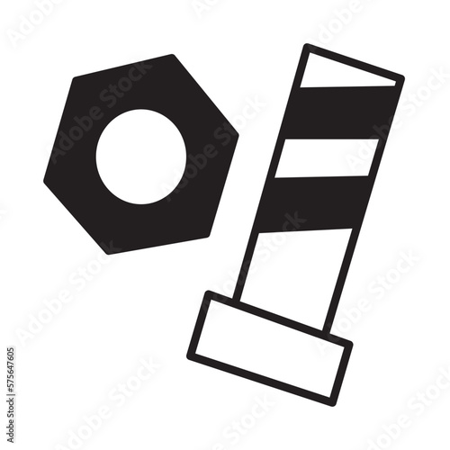 Solid Line SCREW design vector icon