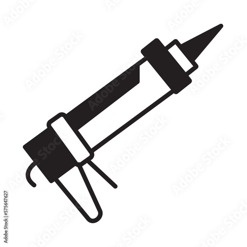 Solid Line SILICON GUN design vector icon