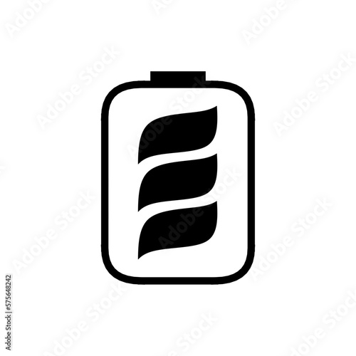 eco battery. Eco-friendly electric battery for alternative renewable energy sources. Vector single icon design.