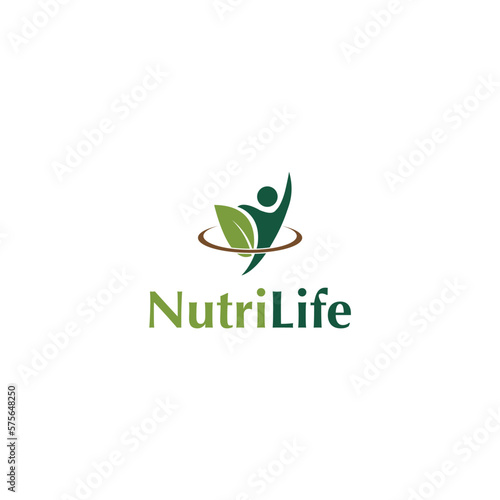Nutri Life logo people natural symbols leaf