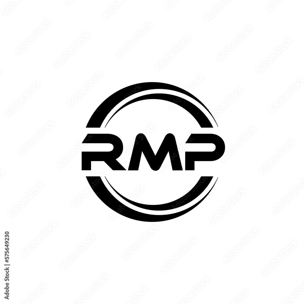 RMP letter logo design with white background in illustrator, vector logo modern alphabet font overlap style. calligraphy designs for logo, Poster, Invitation, etc.