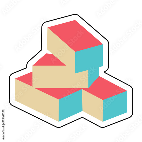 Sticker BRICK design vector icon
