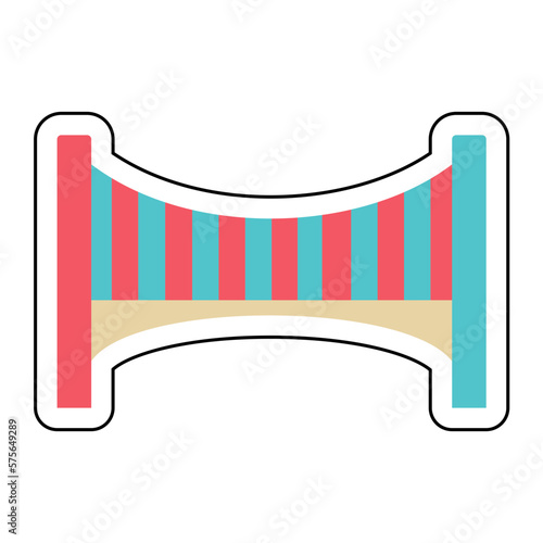 Sticker BRIDGE design vector icon
