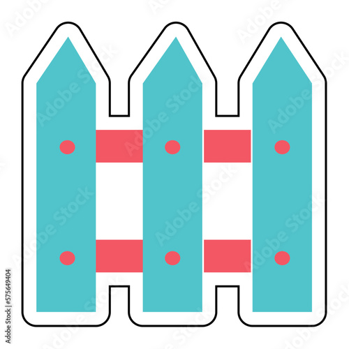 Sticker FENCE design vector icon