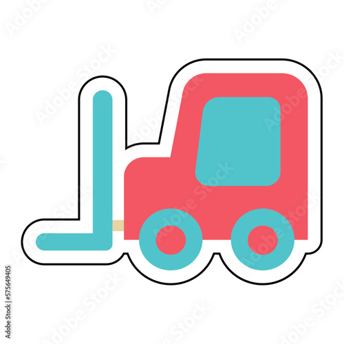 Sticker FORKLIFT design vector icon