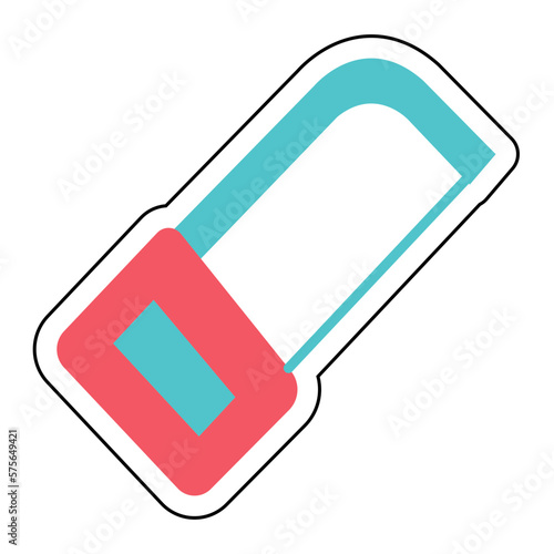 Sticker HACKSAW design vector icon