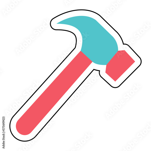 Sticker HAMMER design vector icon