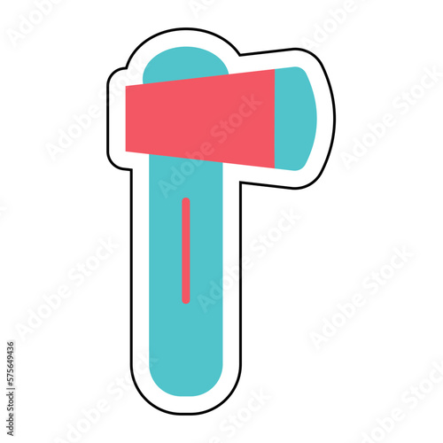 Sticker HATCHET design vector icon