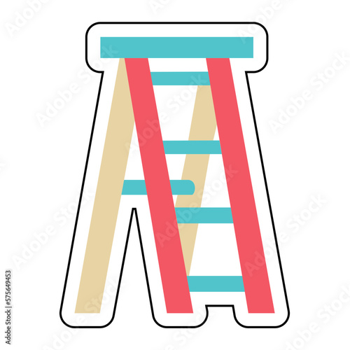 Sticker LADDER design vector icon