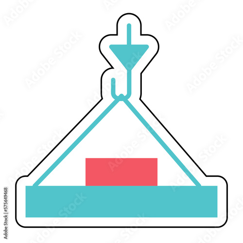 Sticker LIFTING CRANE design vector icon