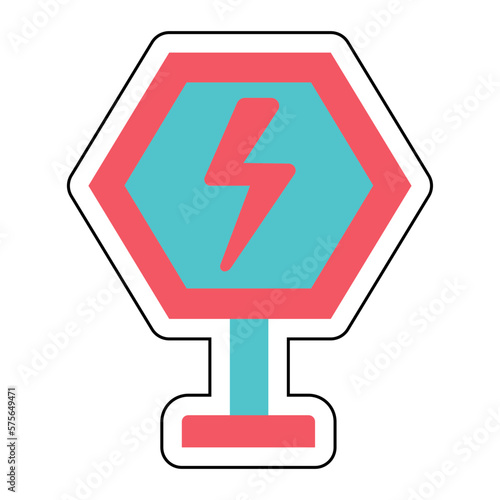 Sticker LIGHT BOLT design vector icon