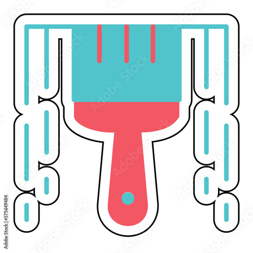Sticker PAINT BRUSH design vector icon
