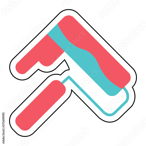 Sticker PAINT ROLLER design vector icon