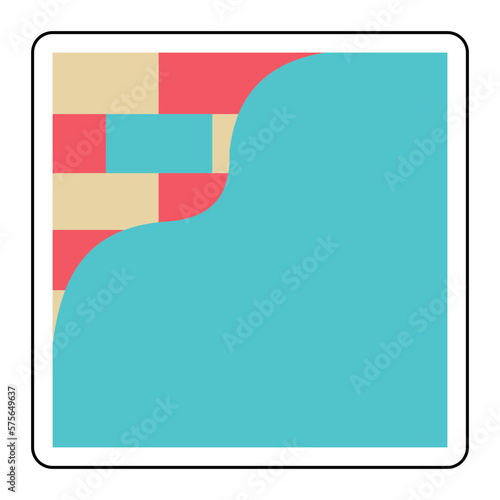 Sticker WALL CONSTRUCTION design vector icon