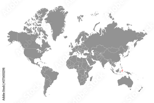 Molucca Sea on the world map. Vector illustration.