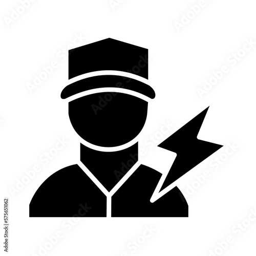 Solid ELECTRICIAN design vector icon