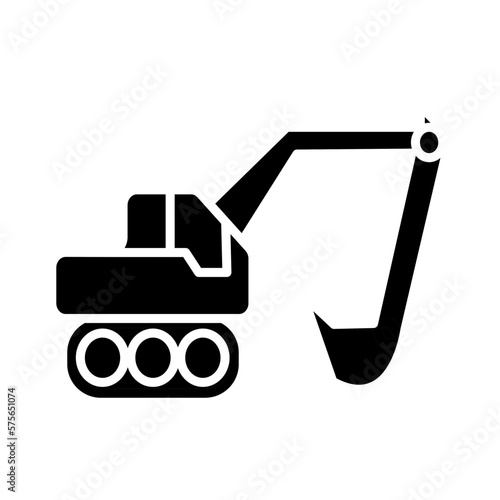 Solid EXCAVATOR design vector icon