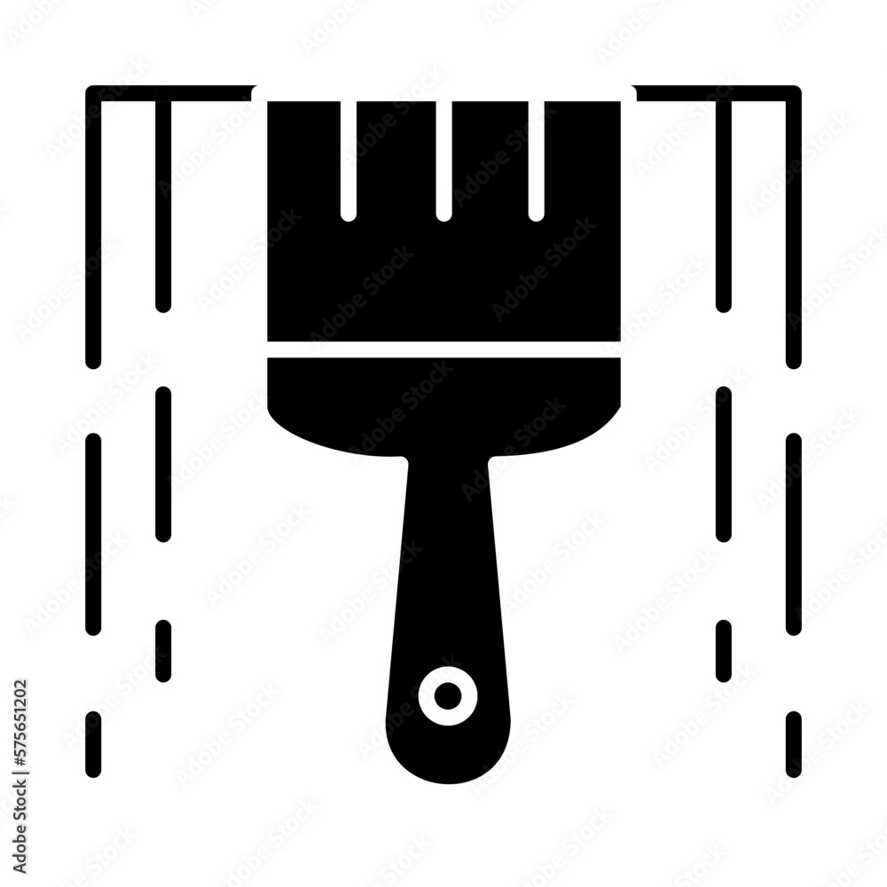 Solid PAINT BRUSH design vector icon Solid PAINT BRUSH design vector icon