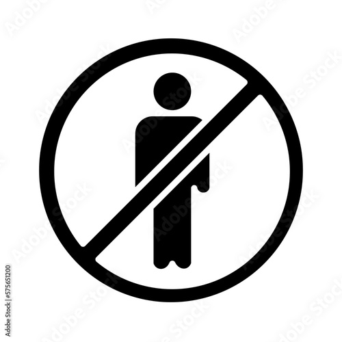 Solid NO UNAUTHORIZED PERSONEL design vector icon