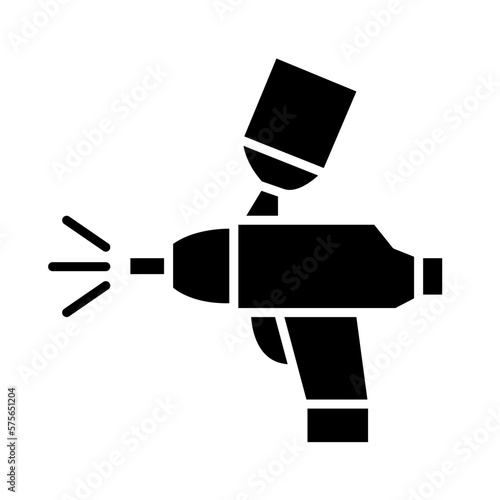 Solid PAINT GUN design vector icon
