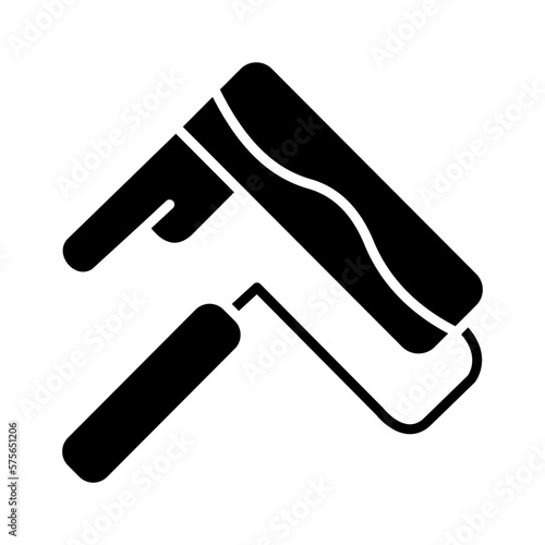 Solid PAINT ROLLER design vector icon