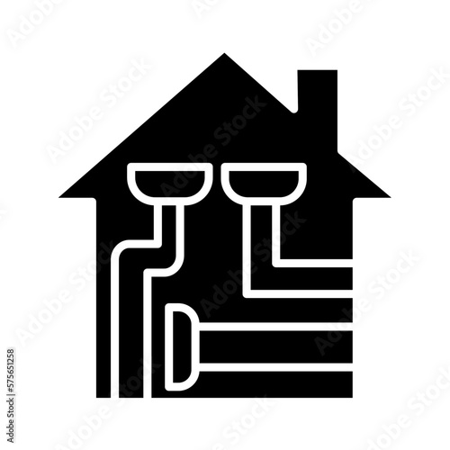 Solid PLUMBING INSTALATION design vector icon