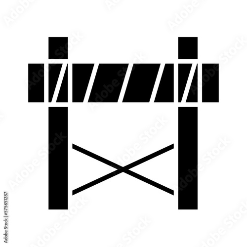 Solid RESTRICTED BARRIER design vector icon
