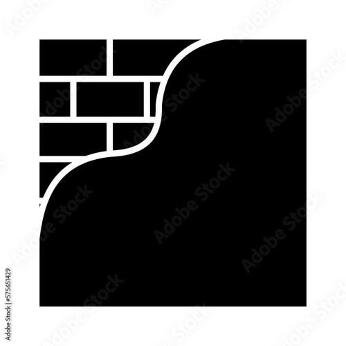 Solid WALL CONSTRUCTION design vector icon