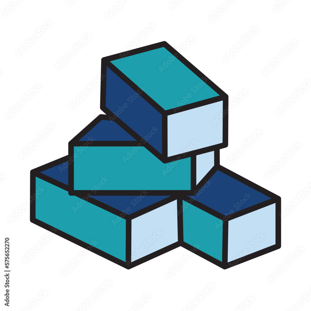 Obraz premium Filled Line BRICK design vector icon