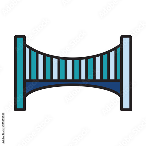 Filled Line BRIDGE design vector icon