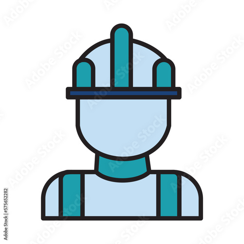 Filled Line BUILDER design vector icon