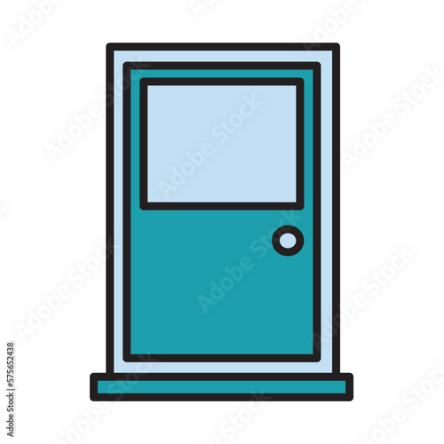 Filled Line DOOR design vector icon