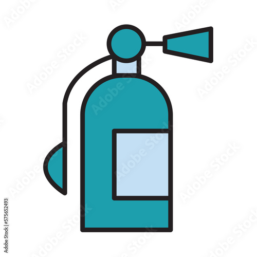 Filled Line EXTINGUISHER design vector icon