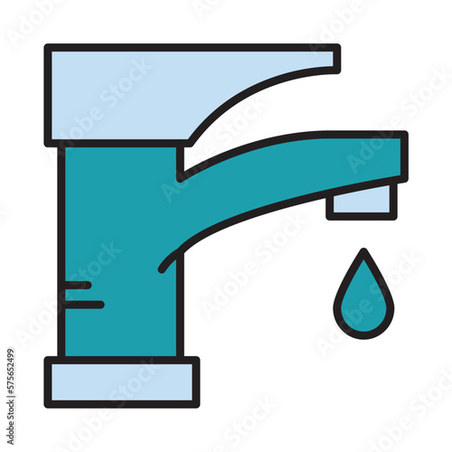 Filled Line FAUCET design vector icon