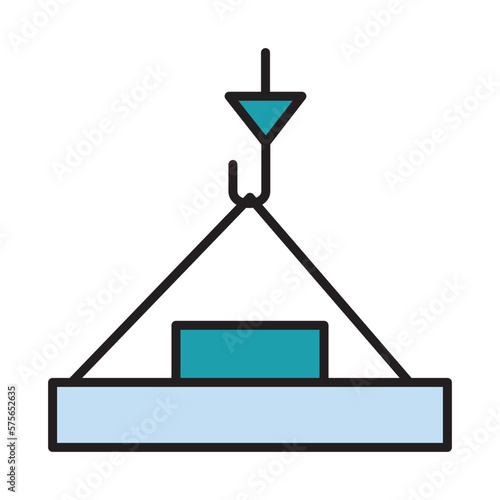 Filled Line LIFTING CRANE design vector icon