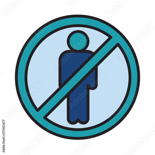 Filled Line NO UNAUTHORIZED PERSONEL design vector icon