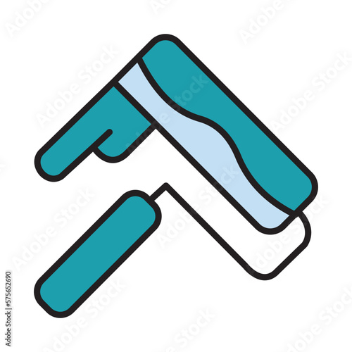 Filled Line PAINT ROLLER design vector icon