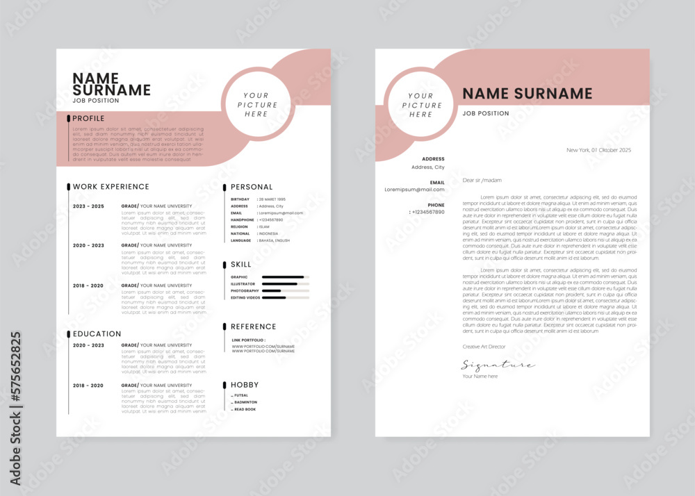 Minimalist CV Resume and Cover Letter Design Template. Super Clean and Clear Professional Modern Design. Stylish Minimalist Elements and Icons with Soft Color - Vector Template. Minimalist CV Resume and Cover Letter Design Template. Super Clean and Clear Professional Modern Design. Stylish Minimalist Elements and Icons with Soft Color - Vector Template.