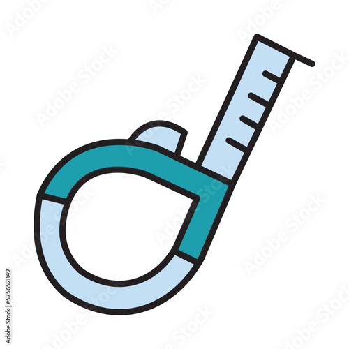 Filled Line TAPE MEASURE design vector icon