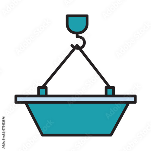 Filled Line TUB design vector icon
