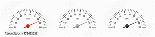 Car speedometer. Car dashboard. Car speed indicator icon. Realistic car speedometer. Isolated vector graphic photo
