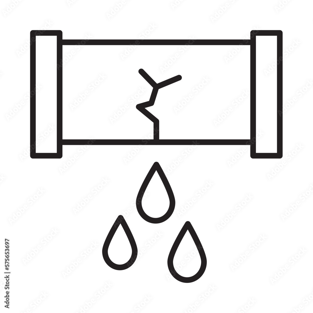 PIPE LEAK design vector icon PIPE LEAK design vector icon