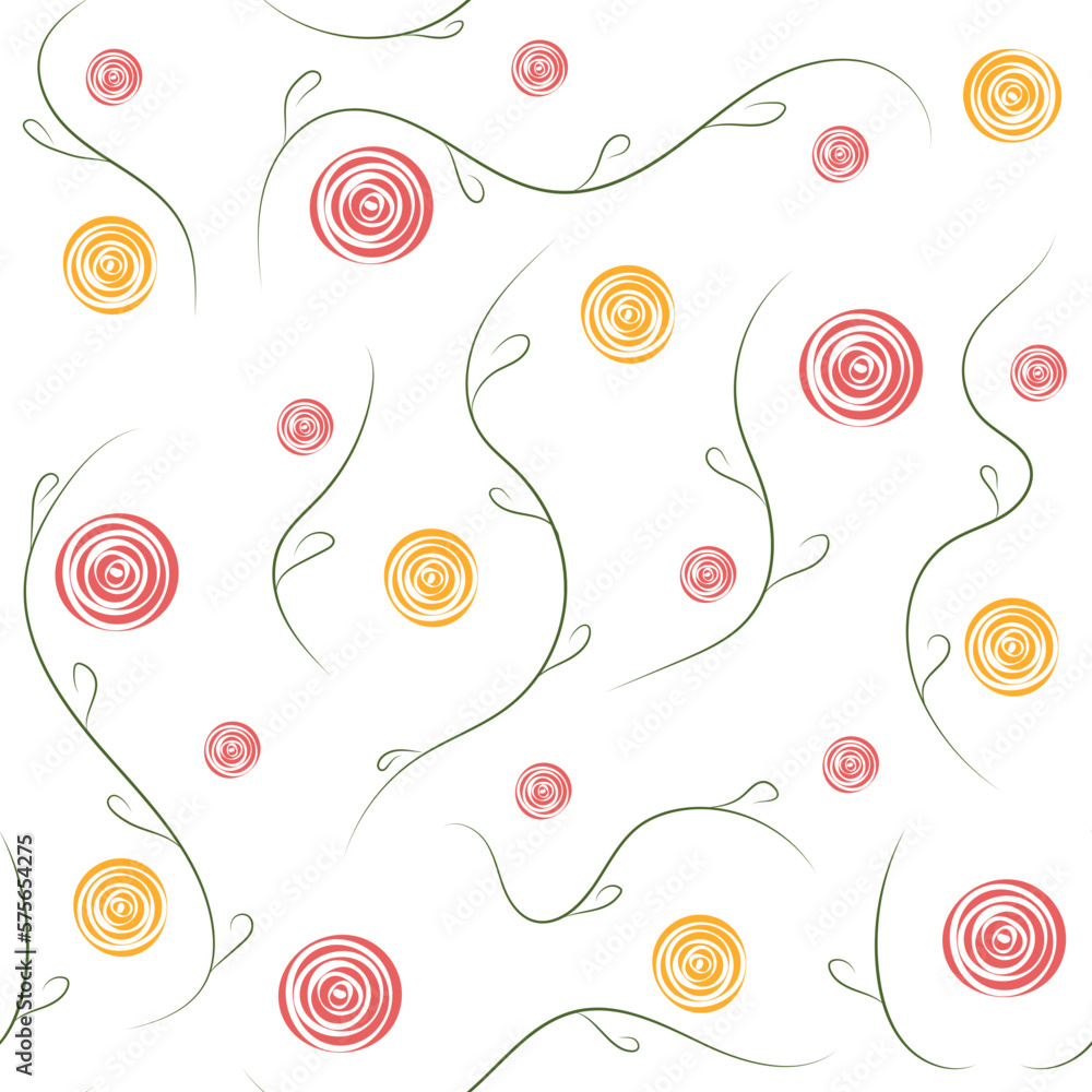 Spring seamless pattern with flowers and leaves
Spring seamless pattern with flowers and leaves