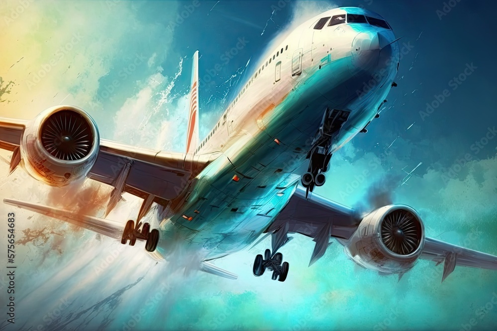 Fototapeta premium Airplanes. Generative AI
